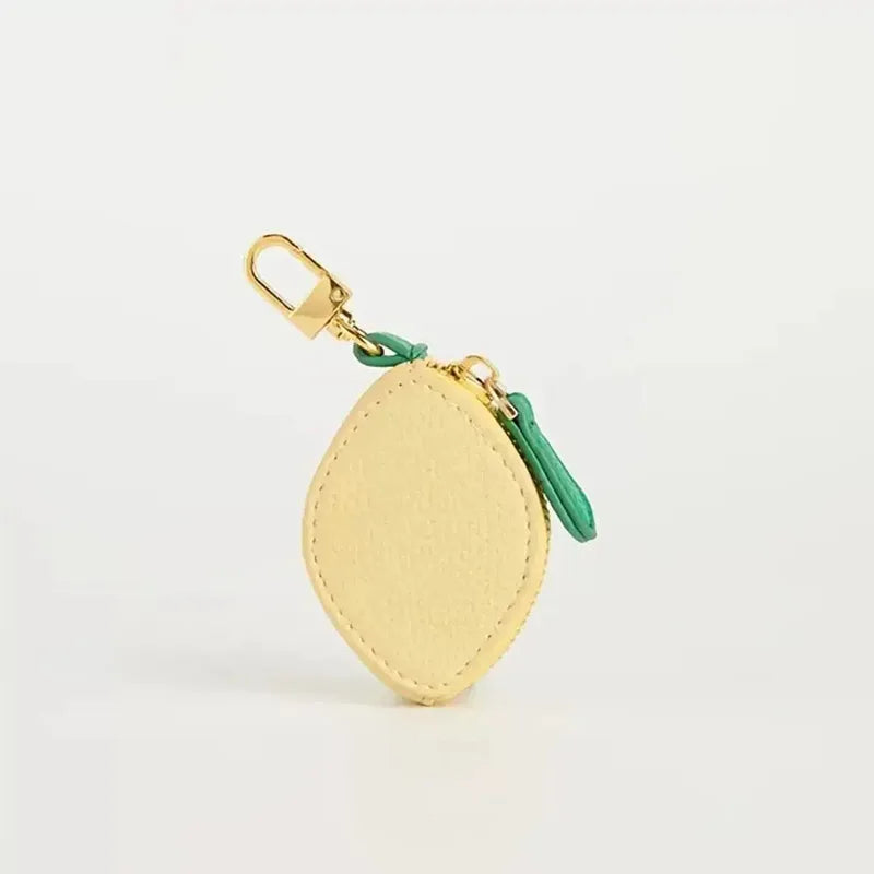 Fruit Coin Purse Keychain – Cute Mini Leather Zipper Pouch