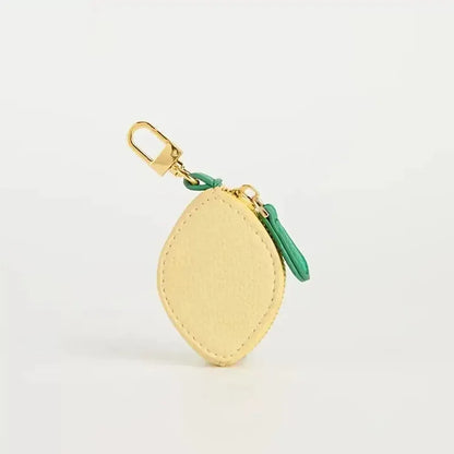 Fruit Coin Purse Keychain – Cute Mini Leather Zipper Pouch