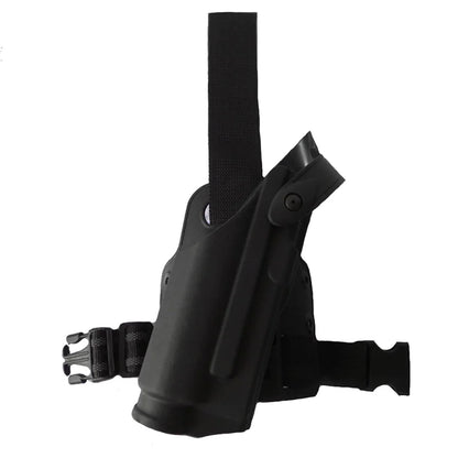 Tactical Drop Leg Holster – Right Hand Pistol Holster with Flashlight Mount