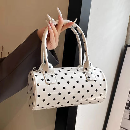 Polka Dot Boston Bag – Women's Lacquer Leather Shoulder Crossbody