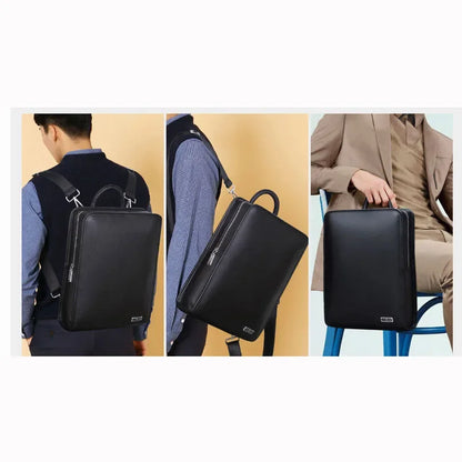 Genuine Leather Men's Backpack – Luxury Large Laptop Bag