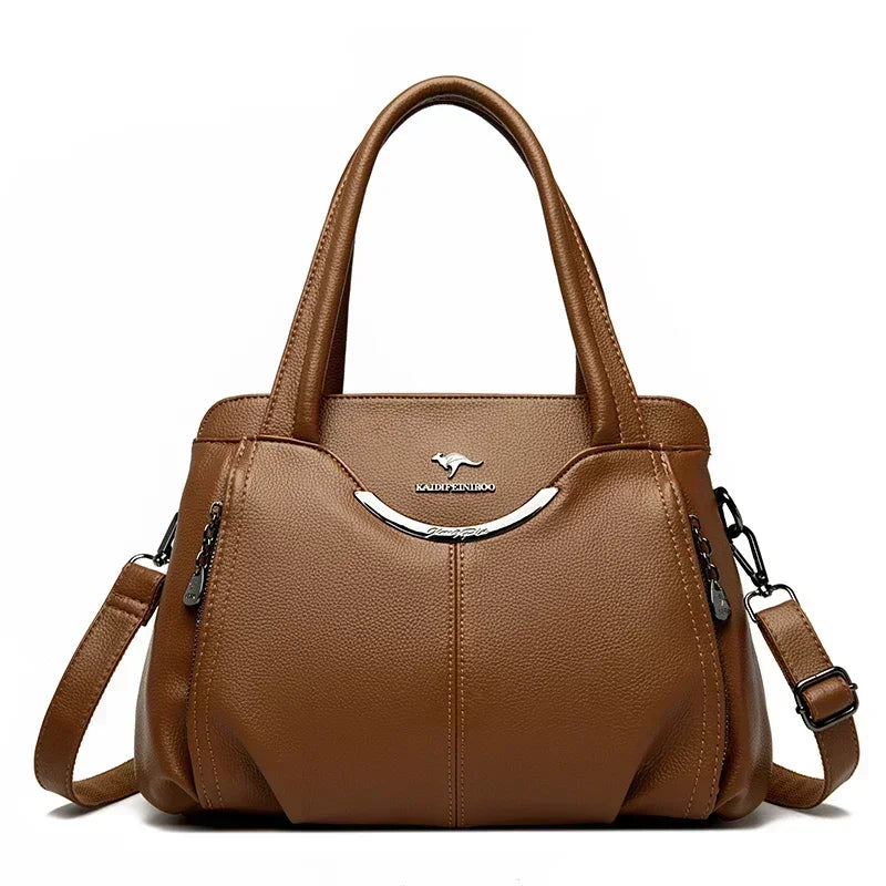Leather Tote Shoulder Bag for Women – Large Crossbody Handbag