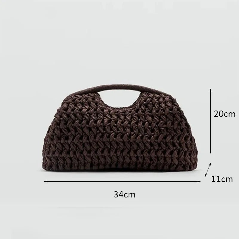 Woven Raffia Handbag – Women's Straw Shoulder Bag