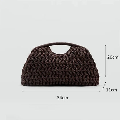 Woven Raffia Handbag – Women's Straw Shoulder Bag