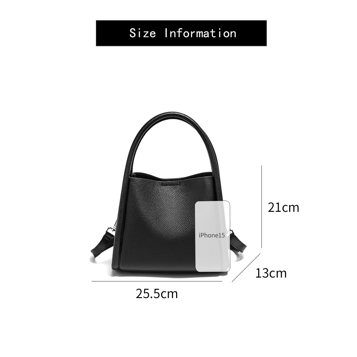 Foxer Luxury Leather Lady Shoulder Bag Genuine Casual Handbag Large Women Bucket Tote Daily Work