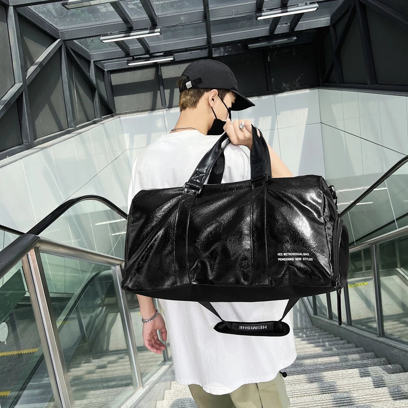 PU Leather Gym Duffel Bag – Premium Travel & Fitness Bag