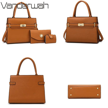 Women's Luxury Handbag Set – Shoulder, Crossbody & Coin Purse
