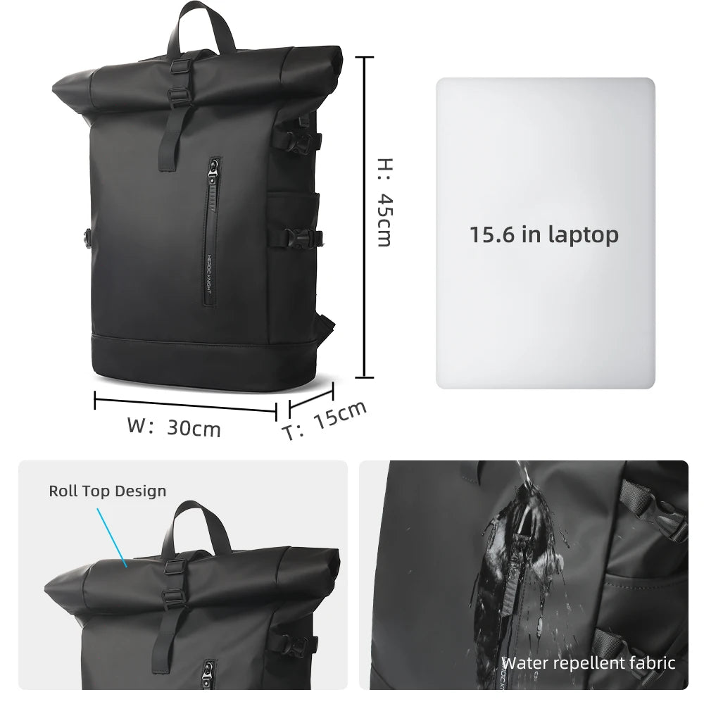 Expandable Waterproof Travel Backpack with 15.6" Laptop Compartment