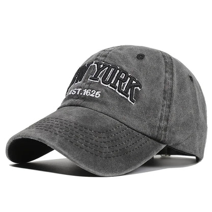 New York Embroidery Baseball Cap – Washed Vintage Style