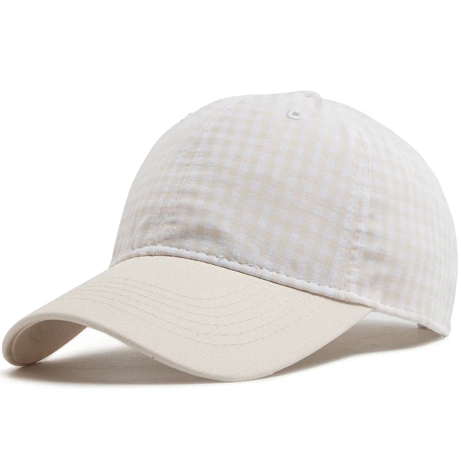 Plaid Baseball Cap – Soft Top Vintage Unisex Sun Hat