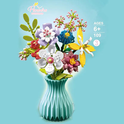 Flower Bouquet Building Blocks Set – DIY Botanical Floral Arrangement