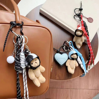 Plush Heart Keychain Charm – Cute Bag Pendant for Women & Couples