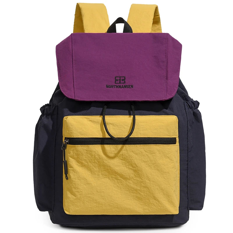Large Capacity Casual Backpack – Unisex Colorblock Shoulder Bag