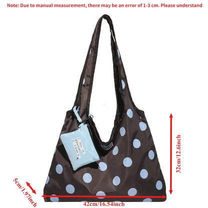 Polka Dot Crossbody Shoulder Bag – Large Capacity with Mini Pouch