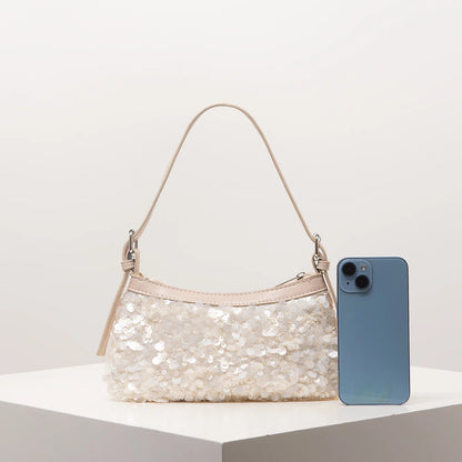 Sequin Shoulder Bag – Glitter Baguette Purse for Prom & Gala