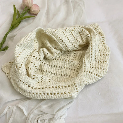 Crochet Beach Tote Bag for Women – Large Triangle Knit Bag