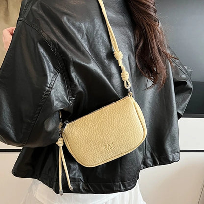Women's Crossbody Shoulder Bag – Casual Pebbled Leather Handbag