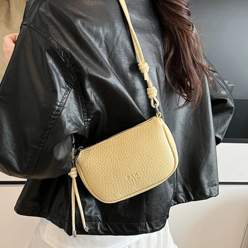 Women's Crossbody Shoulder Bag – Casual Pebbled Leather Handbag