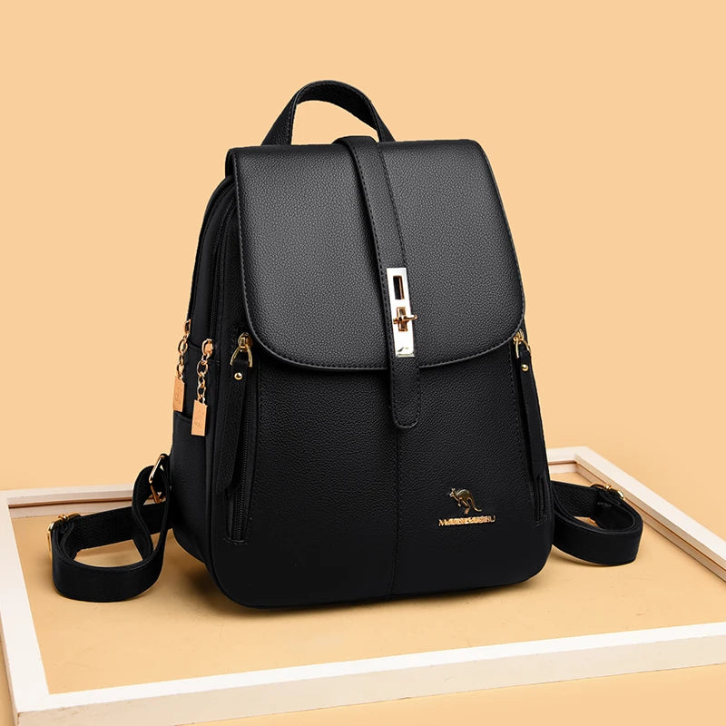 Women's Leather Backpack – Vintage Casual Daypack & School Bag