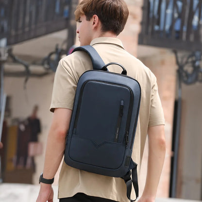Slim Laptop Backpack for Men – 15.6" Waterproof Business Bag with USB Charging