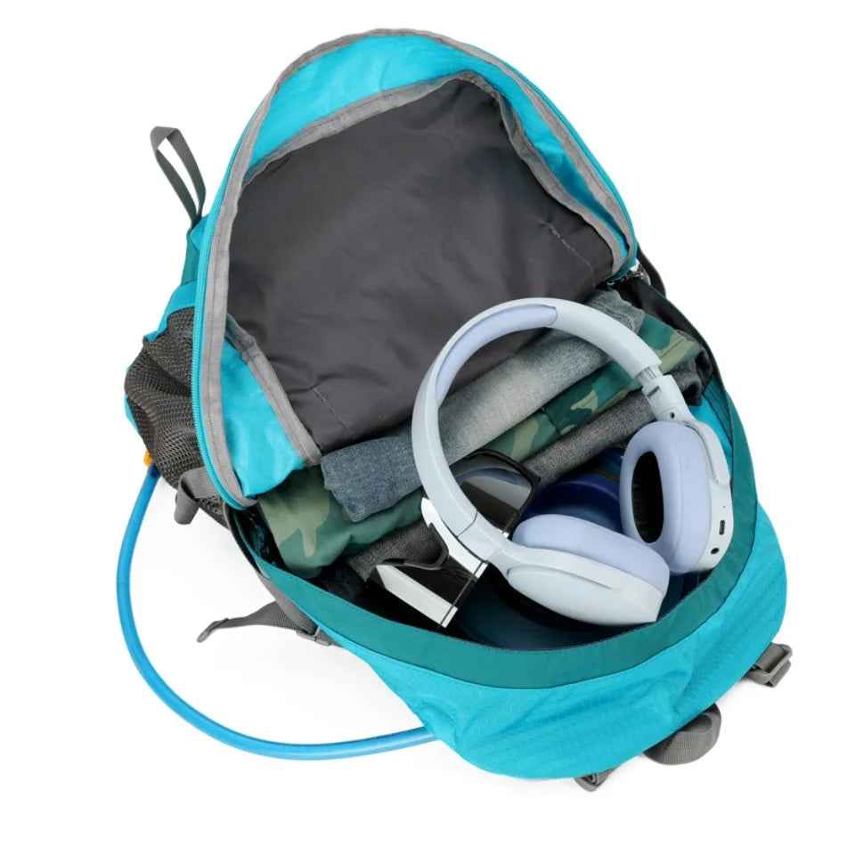 40L Hiking Backpack with Detachable Frame, Breathable Mesh Back & Rain Cover