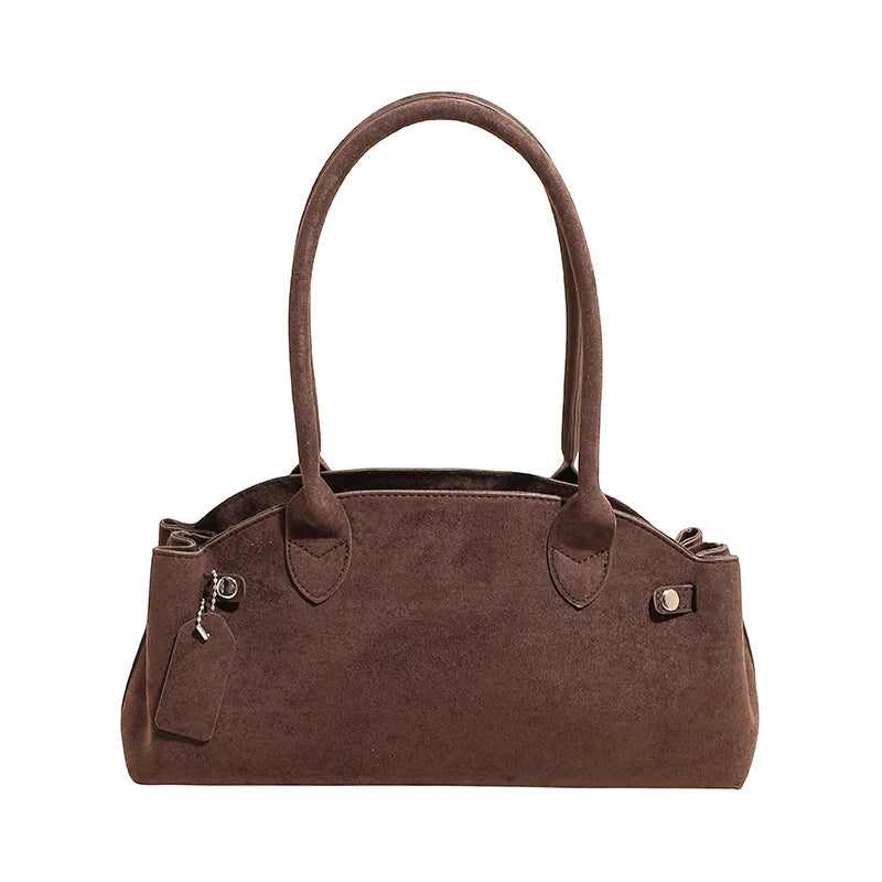 PU Suede Underarm Shoulder Bag – Women's Luxury Top-Handle Tote