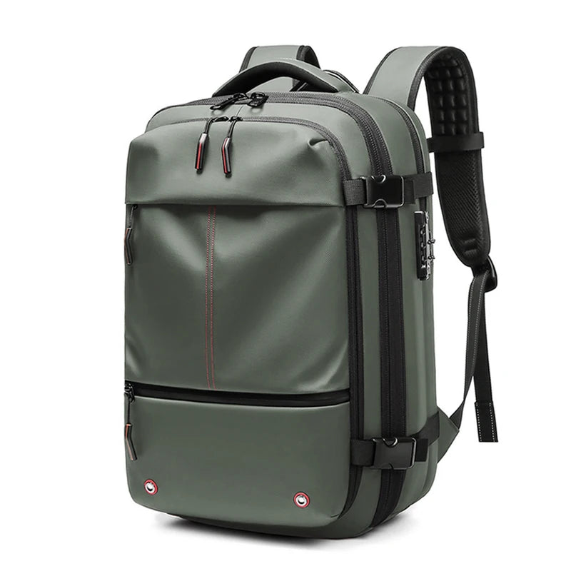 Vacuum Compression Backpack – 17" Laptop, Expandable, Men's Travel