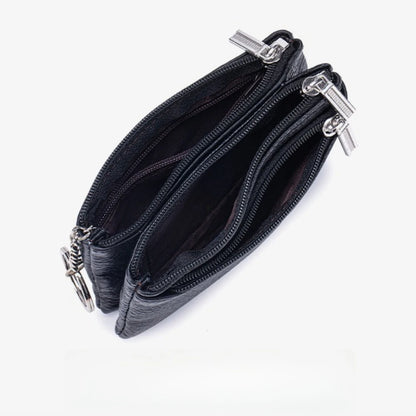 Genuine Leather Coin Purse Mini Wallet with Key Ring for Women
