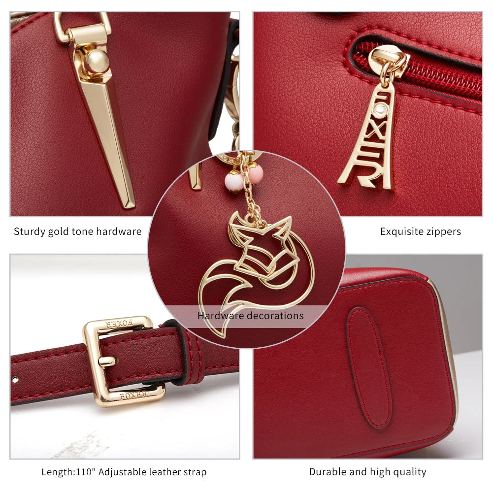 Foxer Leather Women S Shoulder Bag Cowhide Crossbody Luxury Female Handbag Tote Purse Festival Gift
