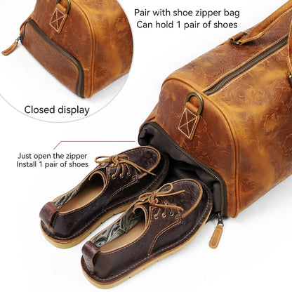 Genuine Leather Weekend Duffle Bag – Travel Holdall