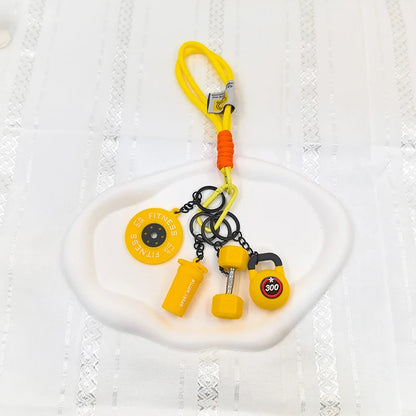 Fitness Keychain Set – Dumbbell, Kettlebell & Weight Plate Charms
