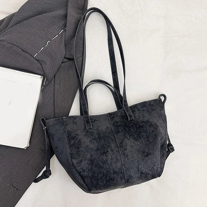 Large Suede Tote Bag – Women's Retro Shoulder Handbag