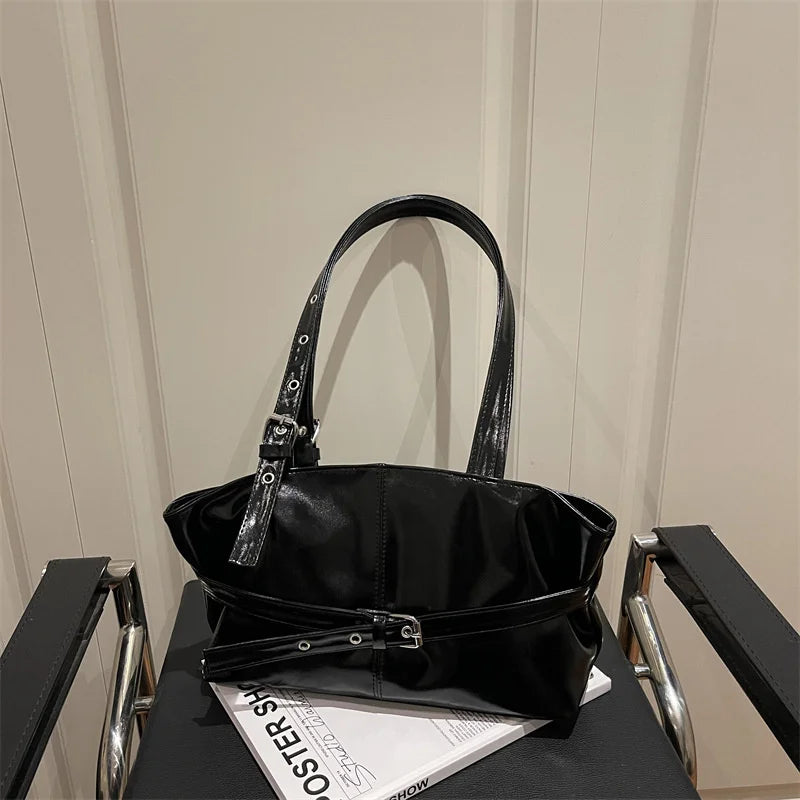 Large PU Leather Tote Bag – Women's Shoulder Handbag