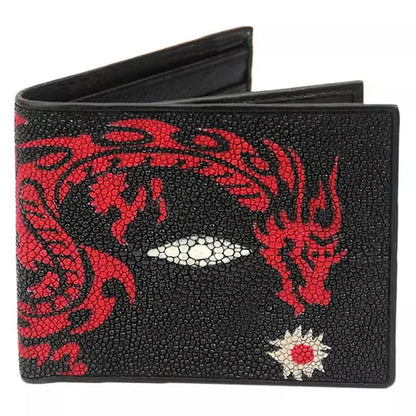 Stingray Leather Tiger Pattern Bifold Wallet for Men