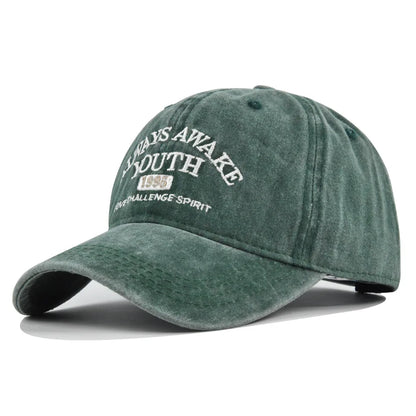 Embroidered Vintage Baseball Cap – Washed Cotton Snapback for Men & Women