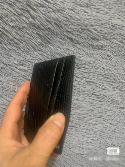 Ostrich Embossed Leather Card Holder for Men – Slim Multi-Slot Wallet
