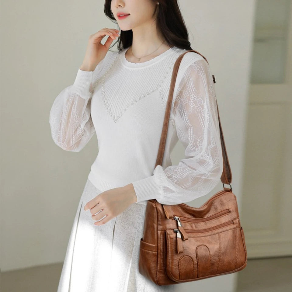 Crossbody Bag for Women – Large Capacity PU Leather Shoulder Bag