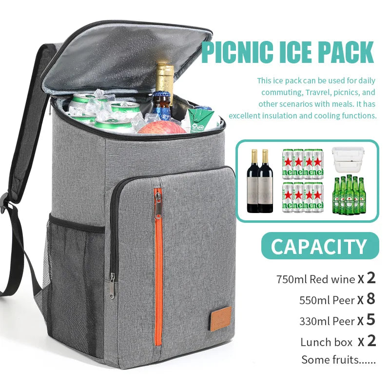 Insulated Cooler Backpack 18L Waterproof Thermal Lunch Bag