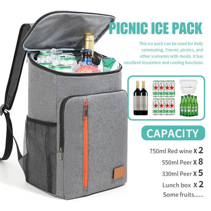 Insulated Cooler Backpack 18L Waterproof Thermal Lunch Bag