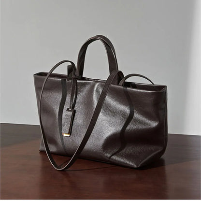 Large Capacity Leather Tote Shoulder Bag for Women