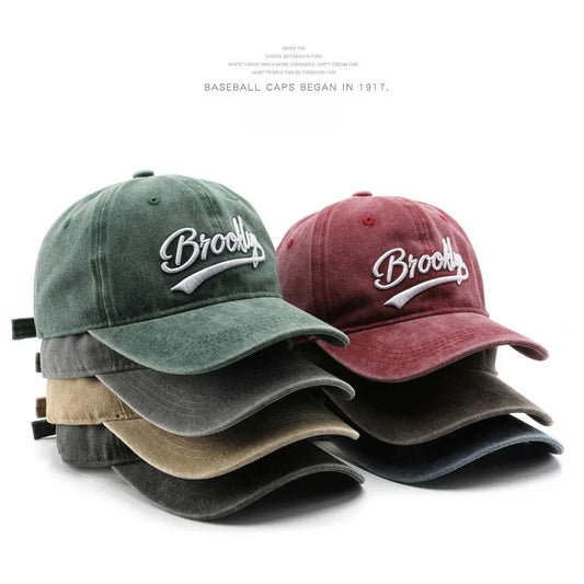 Vintage Washed Baseball Cap – Embroidered Unisex Cotton Hat