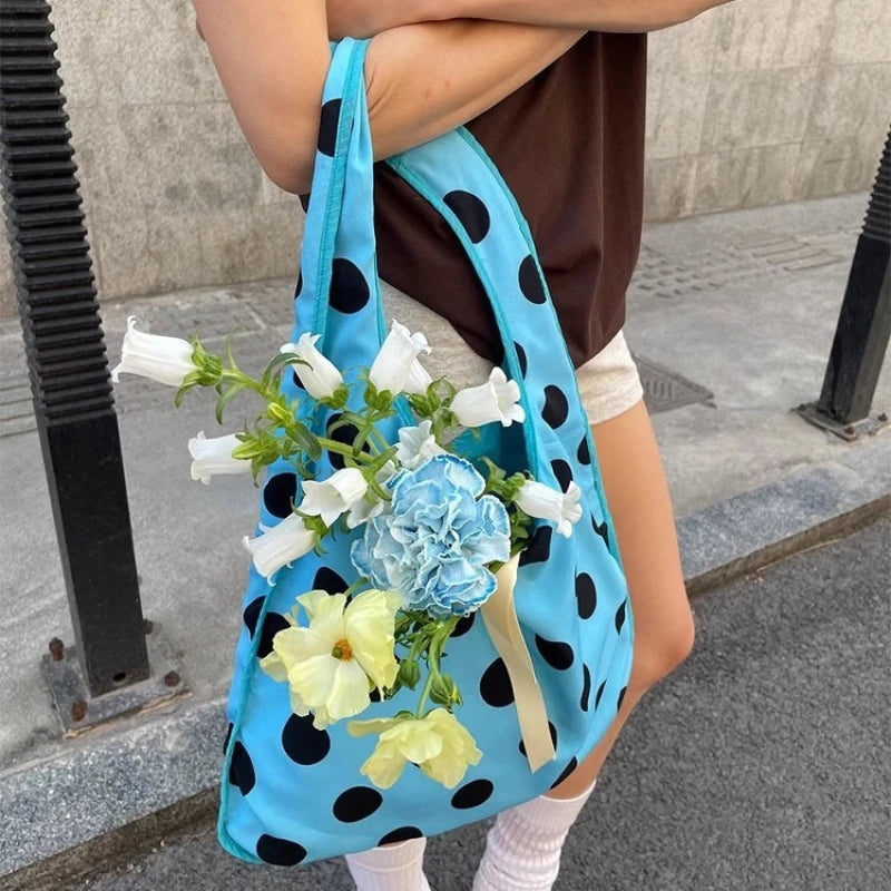 Polka Dot Large Shoulder Bag for Women – Multi-Way Carry