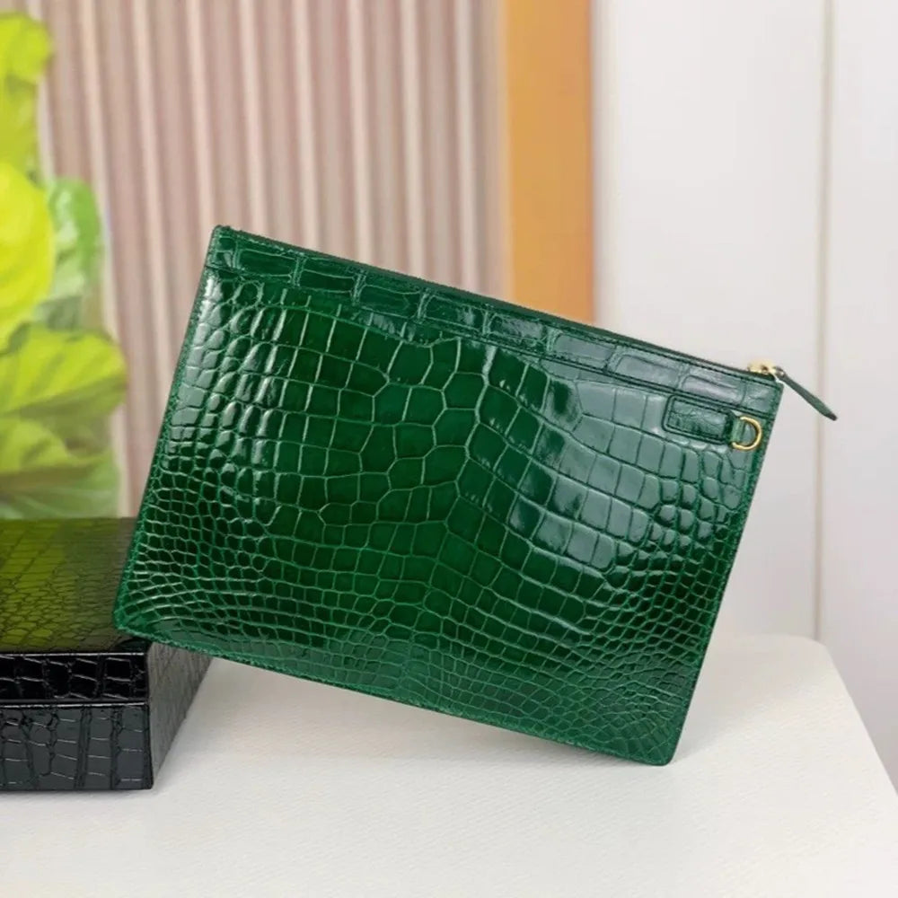 Crocodile Leather Wristlet Clutch – Luxury Wallet Bag