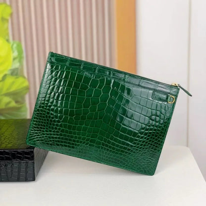 Crocodile Leather Wristlet Clutch – Luxury Wallet Bag