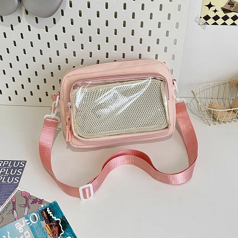 Cute Ita Crossbody Bag with Clear Display Window for Girls