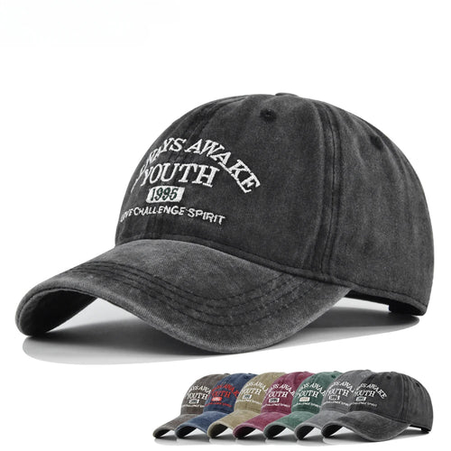 Embroidered Vintage Baseball Cap – Washed Cotton Snapback for Men & Women