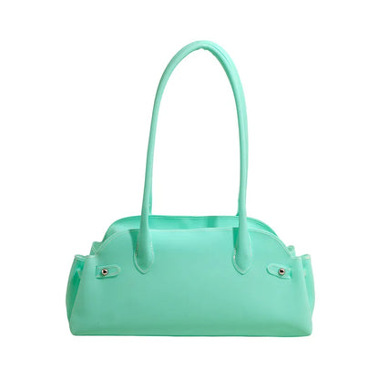 Women's PVC Shoulder Bag Solid Color Casual Tote Handbag