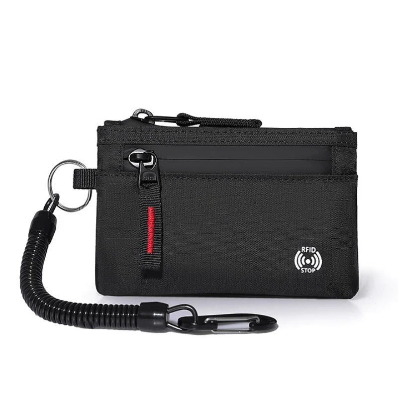 RFID Blocking Slim Wallet – Tactical Nylon Zipper Card Holder