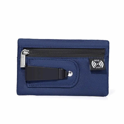 RFID Blocking Slim Wallet – Tactical Nylon Zipper Card Holder