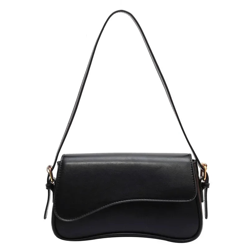 Vintage Leather Crossbody Bags Women Designer Female Small Flap Shoulder Underarm Bag Armpit